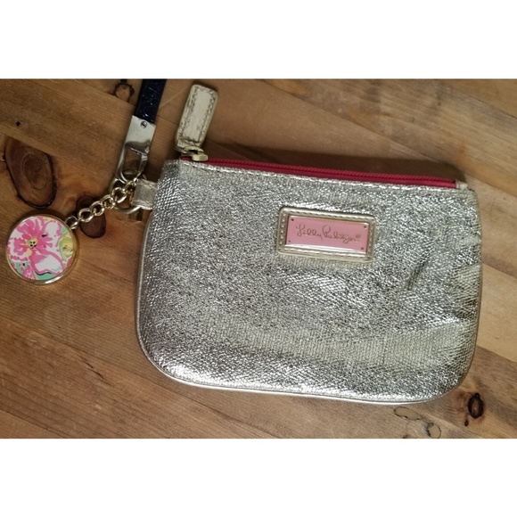 Lilly Pulitzer Textured Gold Metallic Wristlet - Picture 5 of 5